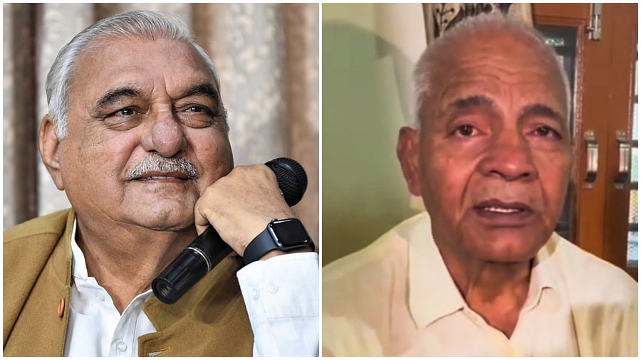 <div class="paragraphs"><p>former Haryana Chief Minister and Congress leader Bhupinder Singh Hooda; Vinesh's uncle Mahavir Phogat</p></div>